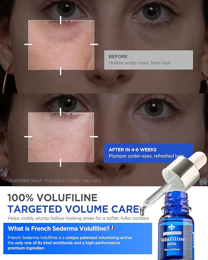 Volufiline™ Booster Serum [2-Pack Value] (10ml x 2) – Sederma France Cosmetic Active | Helps Skin Look Plumper & Firmer | Mix-In Ampoule for Face Neck Body | Oil-Essence