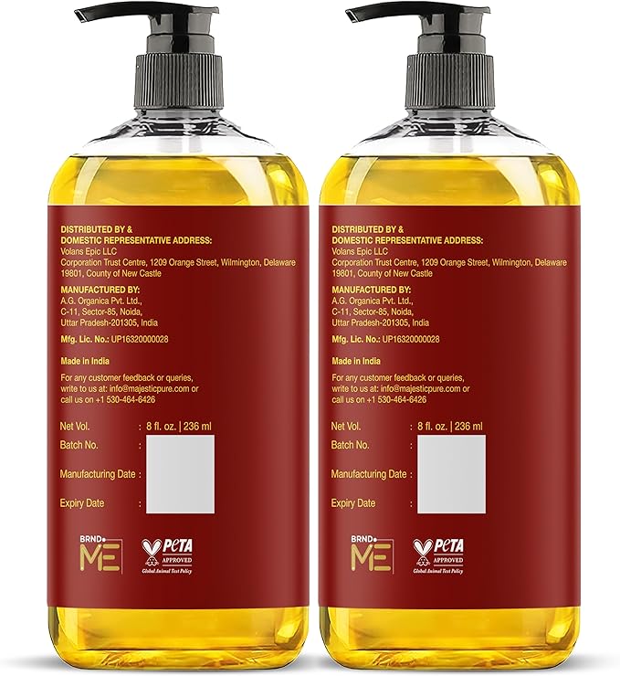 Majestic Pure Firming Body Massage Oil with Collagen – Helps Smooth The Appearance of Cellulite & Improve Skin Texture – Refreshing Aromatherapy Body Oil for Legs & Full Body – 8 Fl Oz Pack of 2