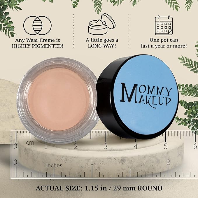 Mommy Makeup Any Wear Creme Eyeshadow - Waterproof, Crease-Proof, Long Lasting, High Pigment, Oil-free - Cream to Powder for Eyes, Cheeks & Lips (Nudetrality)
