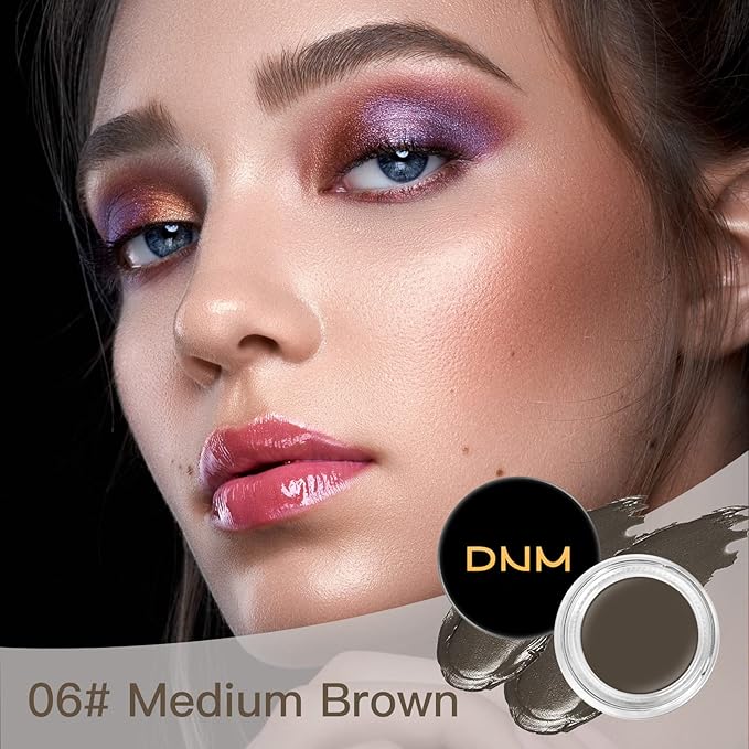 BEFIVECOK 2Pcs Brow Pomade Set with Dual-ended Eyebrow Brush, High pigment Water proof Natural finish Eyebrow Makeup Set with Eyebrow Brush for Women and Girls（06#）