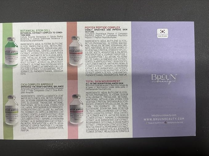 BRÜUN SC - Control Botanical Stem Cell Ampoule - Korean Serum Booster for Face and Body Skin Care Serum 1.18 fl.oz