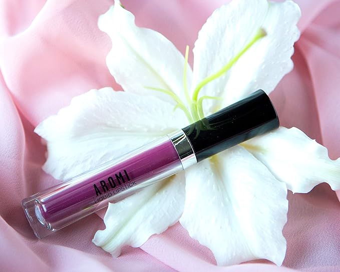 Aromi Dark Fuchsia Matte Liquid Lipstick | Long-Lasting, Raspberry Purple Lip Color for Women, Vegan & Cruelty-free, Waterproof (Merry Mulberry)