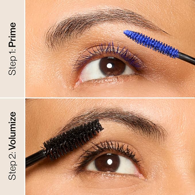 Honest Beauty 2-in-1 Extreme Volume Clean Mascara, Bold Lash Primer with Castor Oil, Maximum Curl, Vegan, Safe for Sensitive Eyes, Black, .27 fl oz