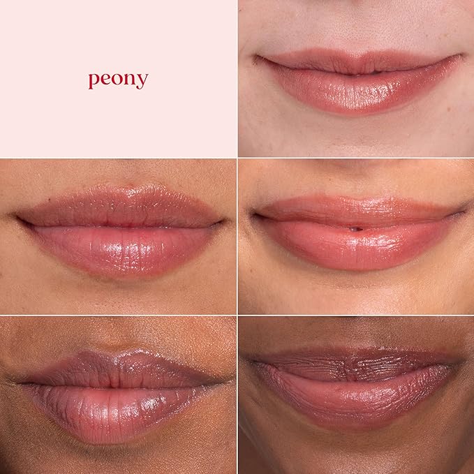 Burt's Bees Shimmer Lip Tint, Tinted Lip Balm Stick, Moisturizing for All Day Hydration with Natural Glowy Pigmented Finish & Buildable Color, Peony, 1 Tube, 0.09 oz. (Pack of 2)