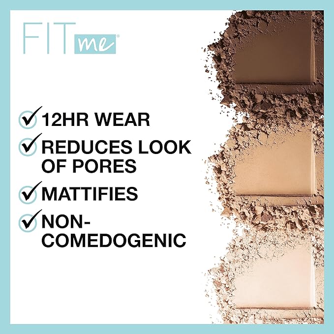 Maybelline Fit Me Matte + Poreless Pressed Face Powder Makeup & Setting Powder, Java, 1 Count