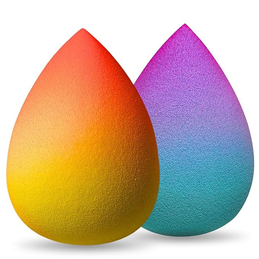 Premium Gradient Makeup Sponge Set – 2 Soft Latex-Free Sponges for Foundation, Concealer & Powder – Reusable, Expands When Wet