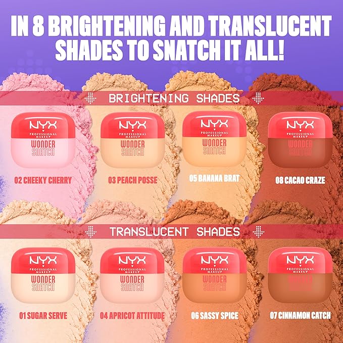 NYX PROFESSIONAL MAKEUP Wonder Snatch Setting Powder, Lifting Loose Powder With Up To 16HR Wear - Cacao Craze (Translucent Deep)