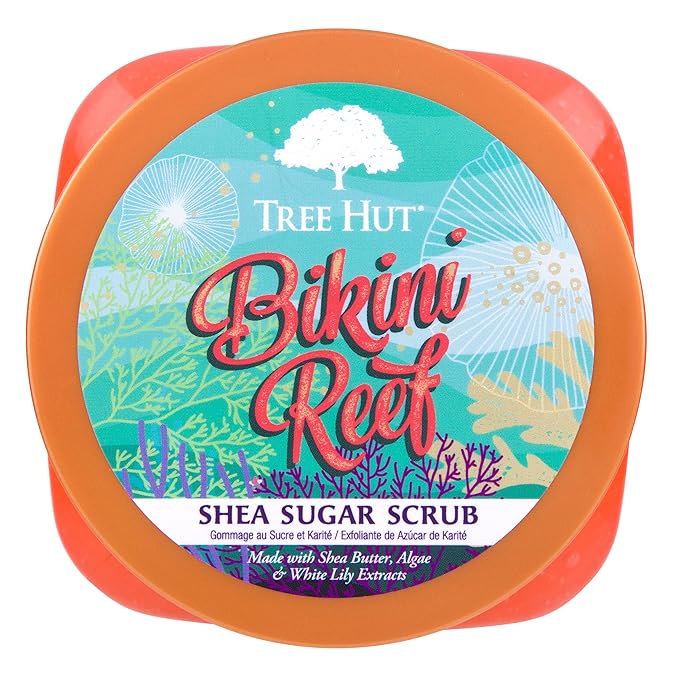 Tree Hut Bikini Reef Shea Sugar Scrub, Exfoliating, Hydrating & Moisturizing Body Scrub with Shea Butter & Nourishing Essential Oils, Smooth & Soften Skin, 18 oz