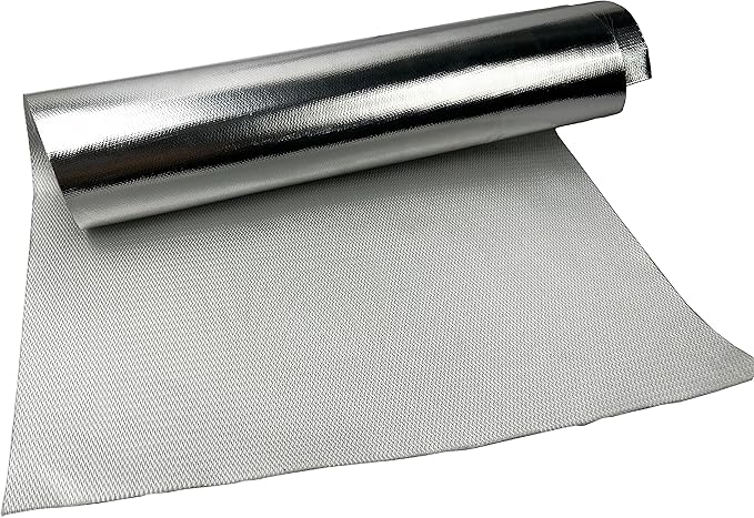 Reflect High-Temperature Heat Reflective Aluminum Fiberglass Thermal Shield Protection Barrier Sheet 4 sq ft, 24" x 24" Sheet