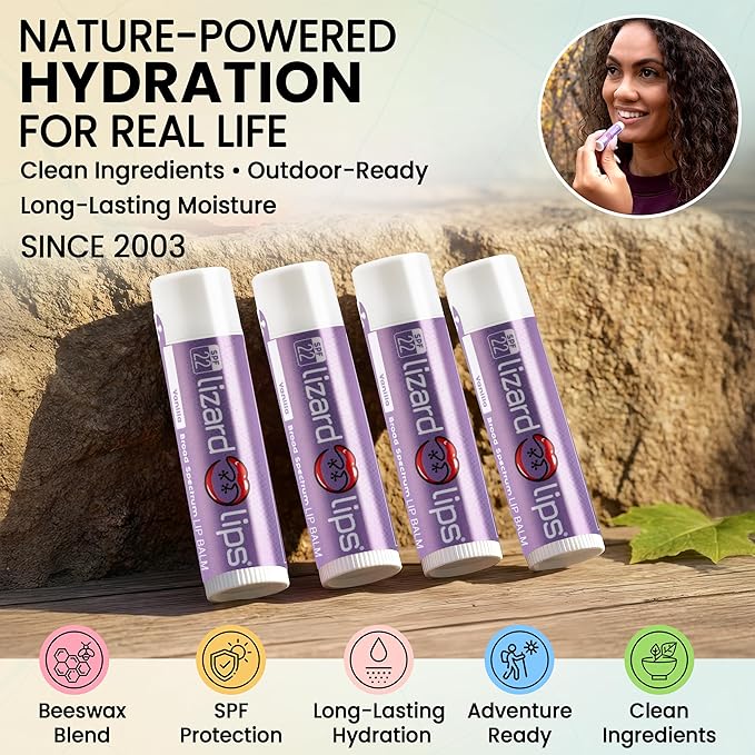 Lizard Lips SPF 22 Lip Balm - Original Vanilla 4 Pack (4)
