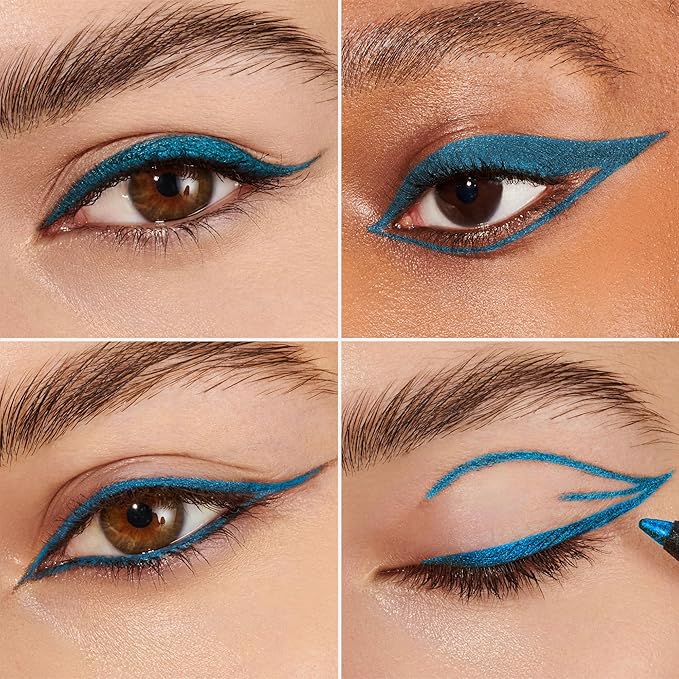 Wonderskin 1440 Longwear Blue Eyeliner Pencil, 3 Pack - Waterproof, Sharpenable Eyeliner Pencil & Smudge Proof Blue Eye Liner Pencils (Aqua)