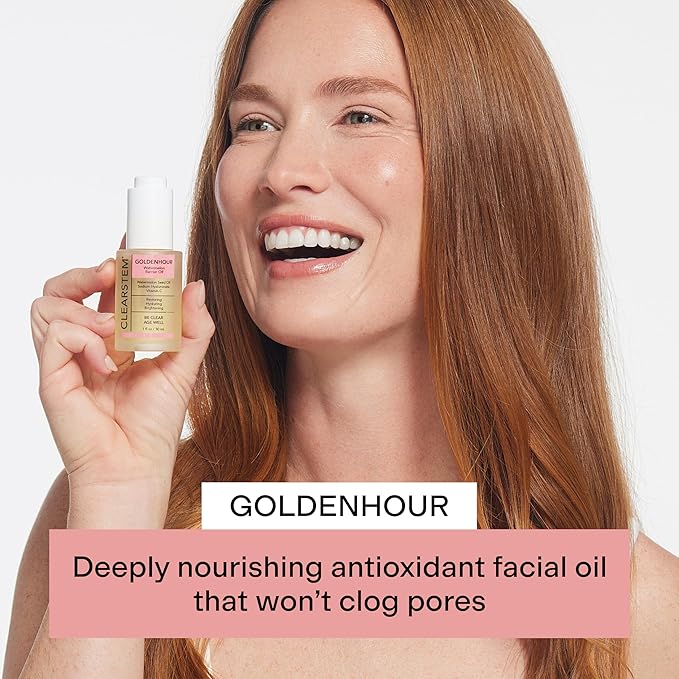 CLEARSTEM GOLDENHOUR Hydrating Facial Oil - Plumping & Hydrating Face Oil for Glowing and Radiant Skin