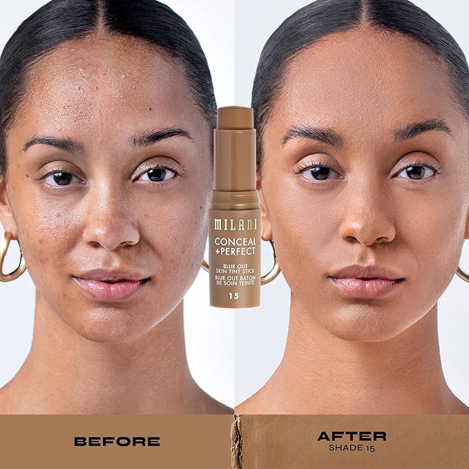 Milani Conceal + Perfect - Skin Tint Stick, Blur Out Tinted Moisturizer Makeup, Shade 15