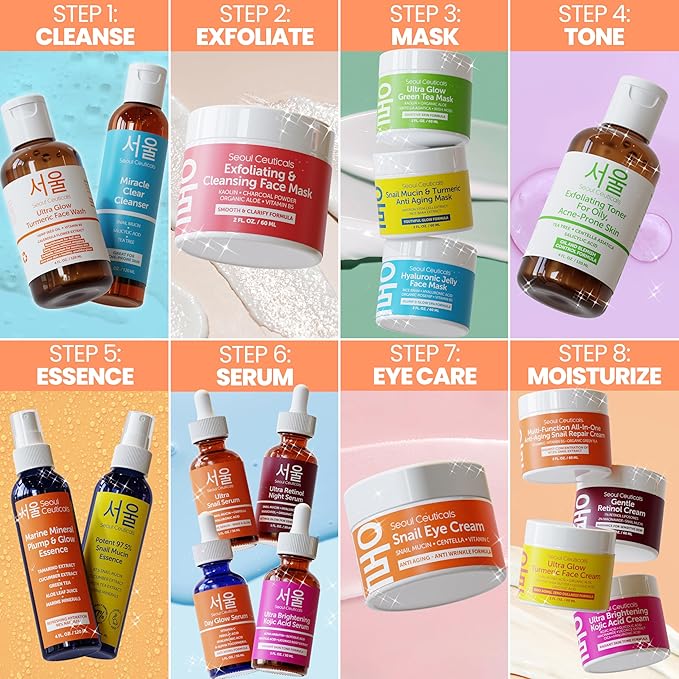 SeoulCeuticals Large 4oz 97.5% Snail Mucin Moisturizer Cream Korean Skin Care Day & Night Snail Repair for Face - K Beauty Anti Aging Facial Skincare