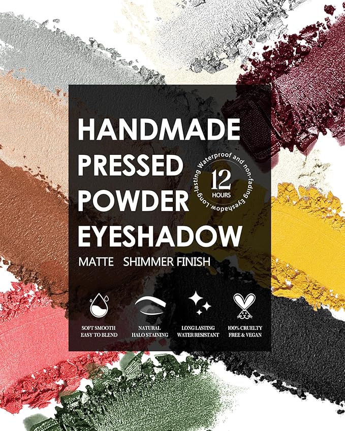 Single Bright Yellow Eyeshadow Matte Handmade Pressed Eyeshadow Palette With No Creasing High Pigmented Long Lasting Red Eye Shadow (BrightYellow)