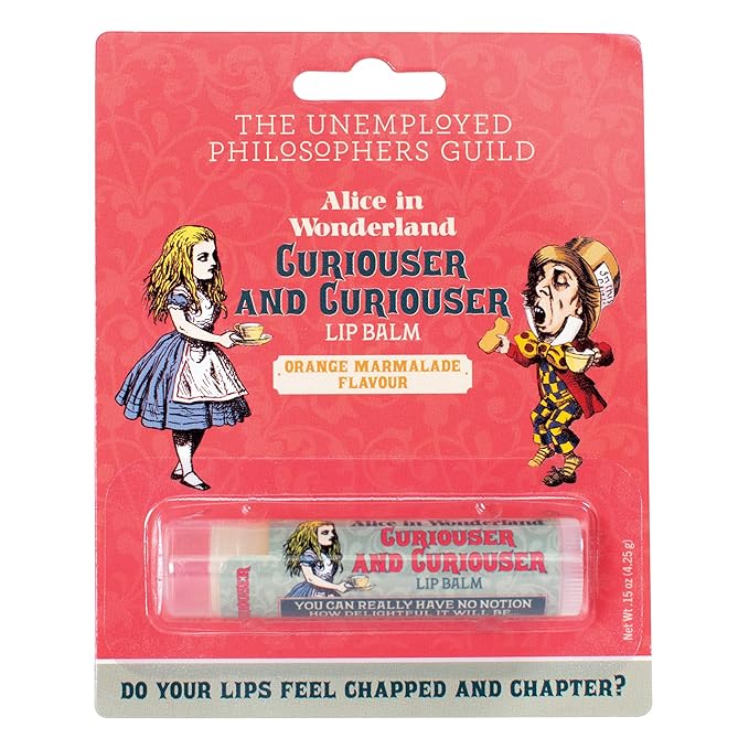 The Unemployed Philosophers Guild Alice in Wonderland Curioser and Curioser Lip Balm - Orange Marmalade Flavored, Cruelty-Free, Made in the USA