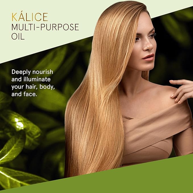 INOAR Kalice Óleo Essential Oil Blend Multi-Purpose Moisturizing & Regenerating Serum for Hair, Face & Body, 3.4 fl oz