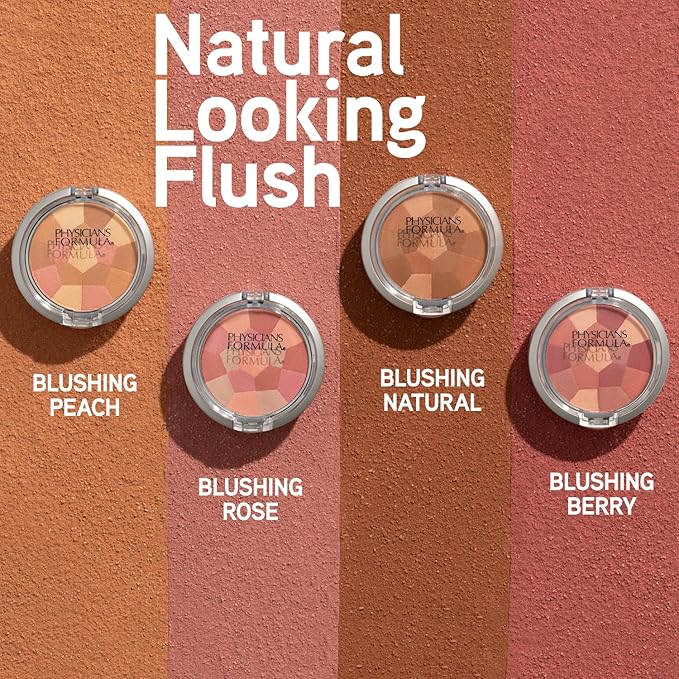 Physicians Formula Multi-Colored Pressed Finishing Powder Palette - Translucent & Blush Powder Blushing Rose, Dermatologist Tested