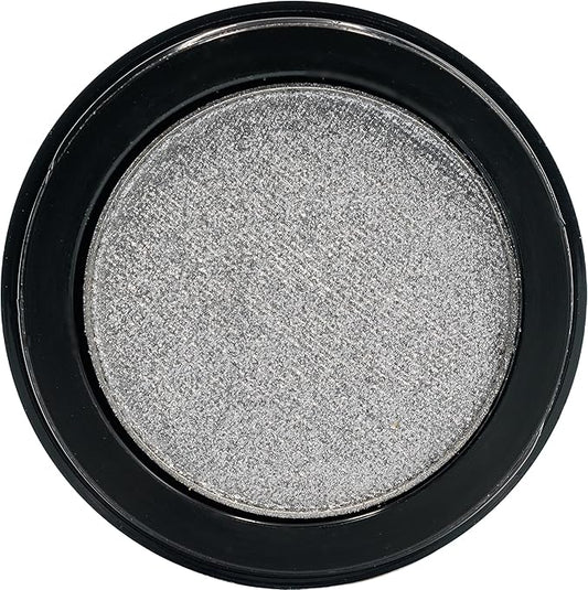 Bright Cool Silver Grey Glitz Shimmering Metallic Pressed Powder Single Vegan Eyeshadow; Talc, Paraben & Cruelty Free