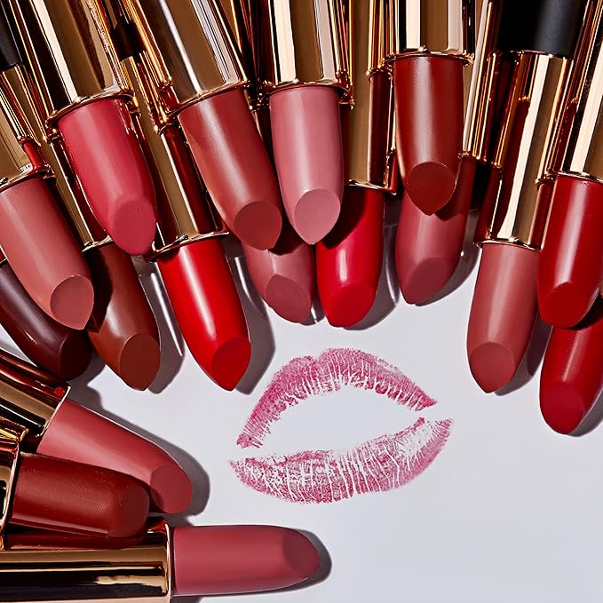 NATASHA MOOR Silk Suede Lipstick for Women - Long-Lasting, Waterproof Lipstick with Hydrating Semi-Matte Finish - Creamy, Cruelty-Free - Highly Pigmented with Mirror - 24-Hour Stay Power (INEVITABLE)