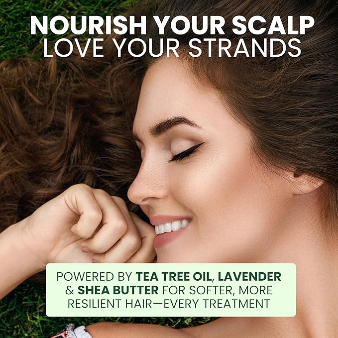 Tea Tree Oil Hair Mask for Dry Hair & Scalp, Deep Conditioning Hair Mask for Damaged Hair Treatment with Biotin & Argan Oil, Itchy Scalp Relief, Natural Hydrating Hair Mask for Men & Women | Tea Tree Hair Mask