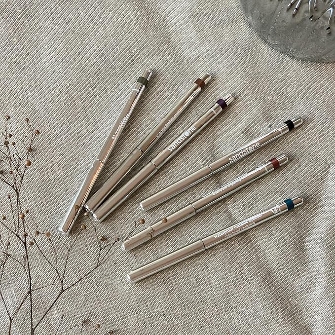 Sandstone Scandinavia Hypoallergenic Waterproof Eyeliner - Fragrance Free Metallic Eye liner - Vegan and Cruelty Free Eye Pencil - Eyeliner Pencil for Sensitive Eyes (Spicy Cinnamon)