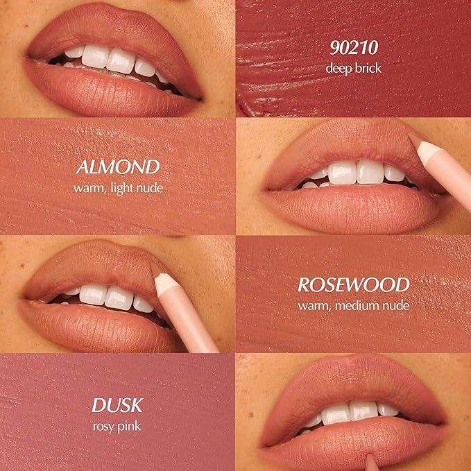 PERSONA Cosmetics Lip Liner | Creamy, Long-Wear Matte Pencil with Jojoba Oil | Hydrating & Easy to Apply | Shapes, Defines & Contours Lips | Vegan, Cruelty-Free, Paraben-Free | Made in USA, 90210