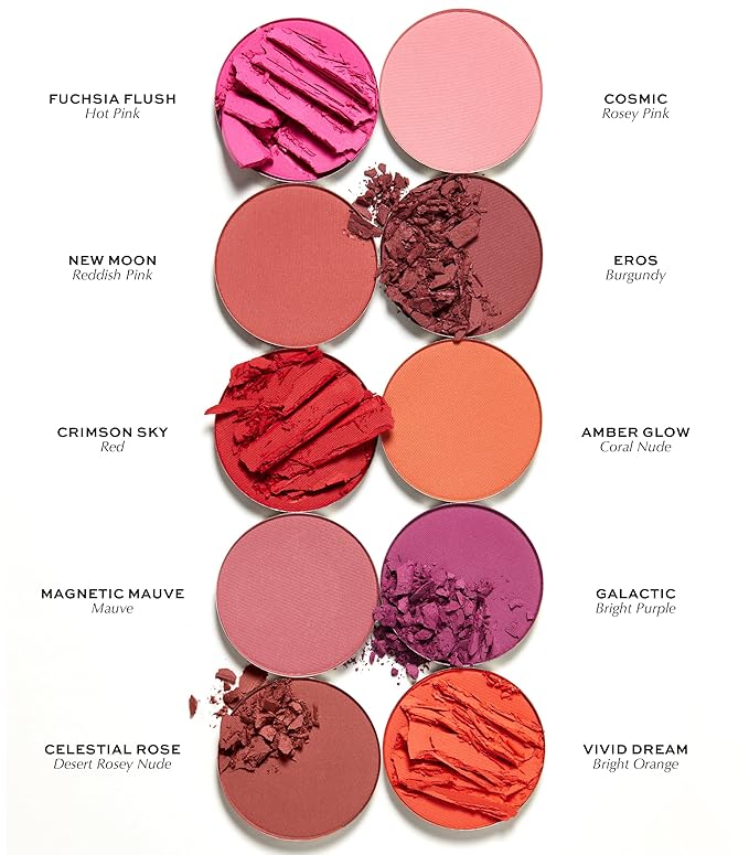MAKE Beauty Skin Mimetic Microsuede Blush - Matte Powder Blush for Cheeks with Long Lasting Color - Non Comedogenic, Travel Size Makeup Single Palette. Shade - Vivid Dream (Orange)