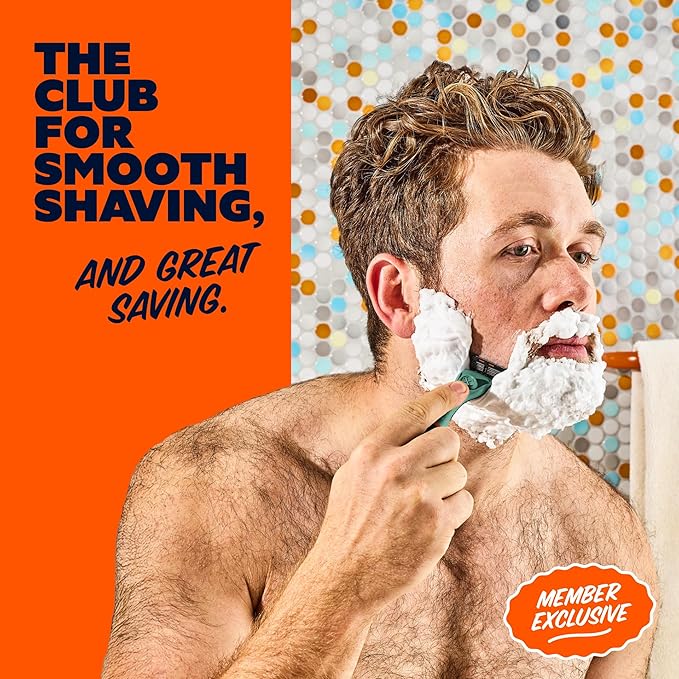 Dollar Shave Club | The Member Exclusive Shave Set | 4 Swift Rinse Refill Cartridges, 1 Handle (Green), 1 Shave Butter 3 ounce, 1 Razor Cover, Razors for Men