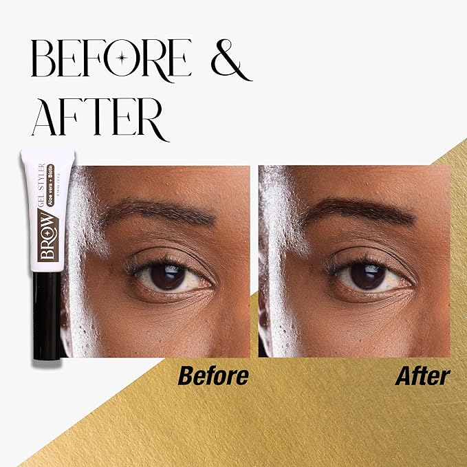 Secret of Pharaoh Brow Gel Styler in Dark Brown - Water Resistant, Long Lasting Eyebrow Gel for Natural Makeup Look, Great for Lift-Up Defining, Biotin and Aloe Vera Infused