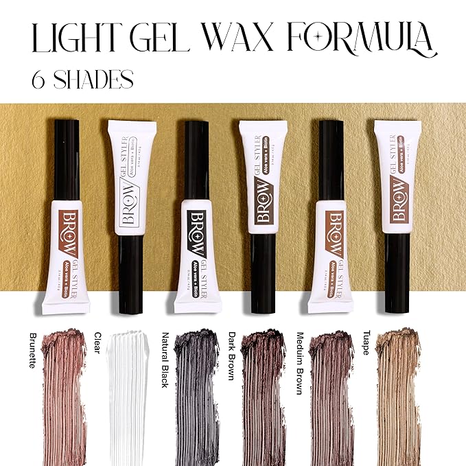 Secret of Pharaoh Brow Gel Styler in Dark Brown - Water Resistant, Long Lasting Eyebrow Gel for Natural Makeup Look, Great for Lift-Up Defining, Biotin and Aloe Vera Infused