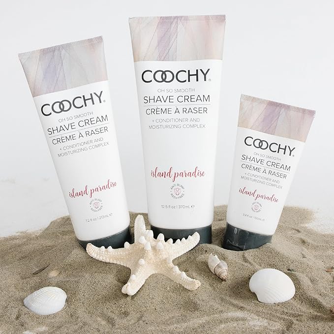 Coochy Shave Cream - Moisturizing Shave Lotion - Gentle Intimate Shaving Cream - For Bikini Area, Underarms, Legs & More - Rash-Free, Hydrating Formula - Island Paradise, 3.4 oz