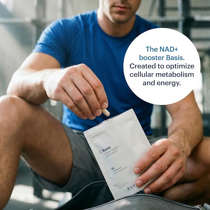 ELYSIUM Basis NAD Plus Supplement 30 Servings - with Nicotinamide Riboside 250mg and Pterostilbene 50mg - Healthy Aging Supplement & Cellular Energy