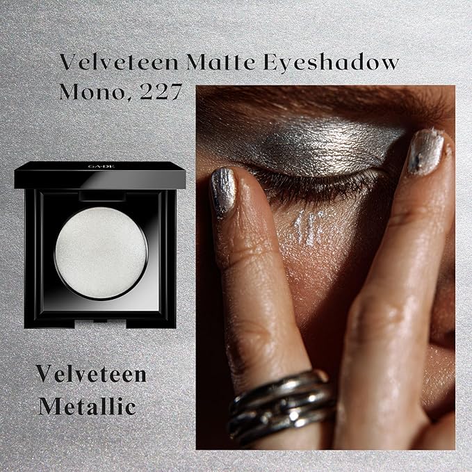 GA-DE Velveteen Metallic Eyeshadow Mono, 227 - Pearl Infused, Shimmer Eye Makeup - Silky-Soft, Densely Pigmented, Seamless Blend - 0.105 oz