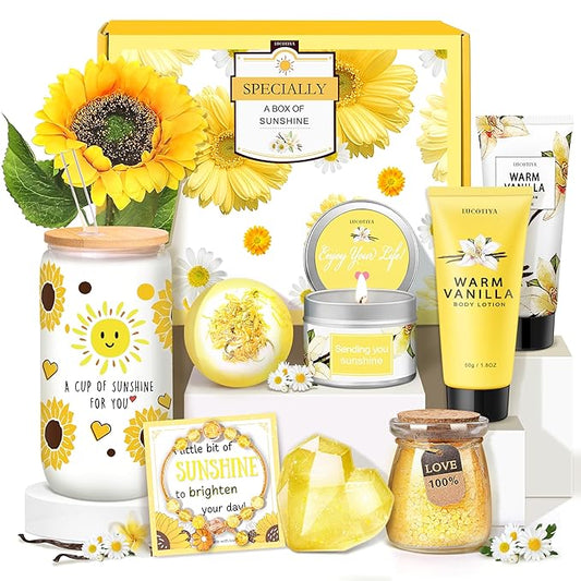 Gifts for Women,Bath and Body Gift 10 pcs Warm Vanilla Self Care Set for Friends,Her,Bestie,Mom,Wife Christmas Birthday Gifts