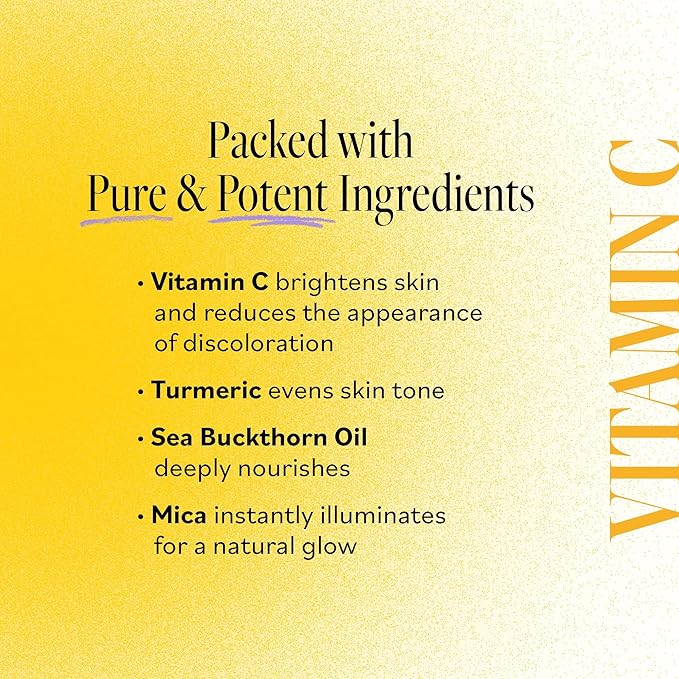 Derma E Vitamin C Glow Face Oil, 1 Fl Oz, Nourishes, Brightens and Illuminates for Radiant Skin, Moisturizing Vitamin C Oil with Turmeric, Seabuckthorn and Red Raspberry