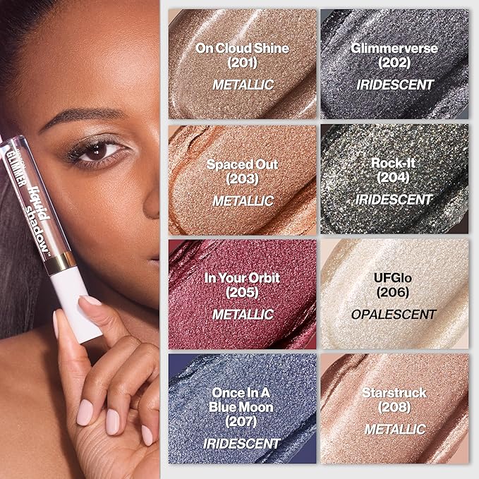 REVLON Glimmer Liquid Shadow, Smudge-Proof Shimmer Eyeshadow Makeup, Long Lasting, High Pigment, 203 Spaced Out