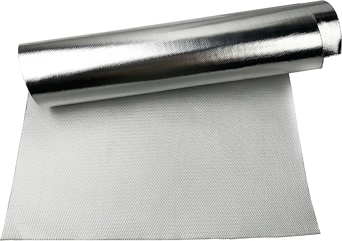Reflect High-Temperature Heat Reflective Aluminum Fiberglass Thermal Shield Protection Barrier Sheet 4 sq ft, 24" x 24" Sheet