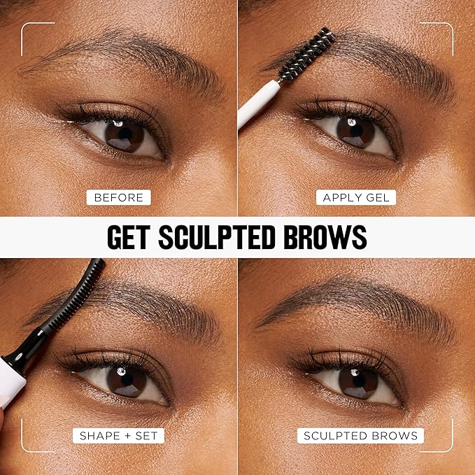 Revlon PhotoReady Lifting Brow Gel, Tinted Eyebrow Lamination with Spoolie Brush, Conditions, Shapes & Defines, 804 Rich Dark Brown, 0.23 fl oz